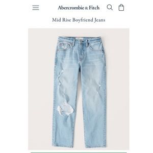 Abercrombie and Fitch mid rise boyfriend jeans 28L